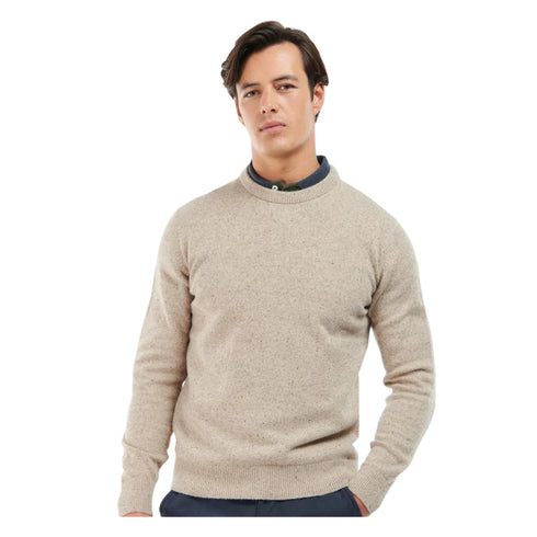 Barbour Pullover Maglia Uomo Essential Tisbury in lana Stone A24 - BARBOURMKN0844 - ST51 - L - Francavilla Moda